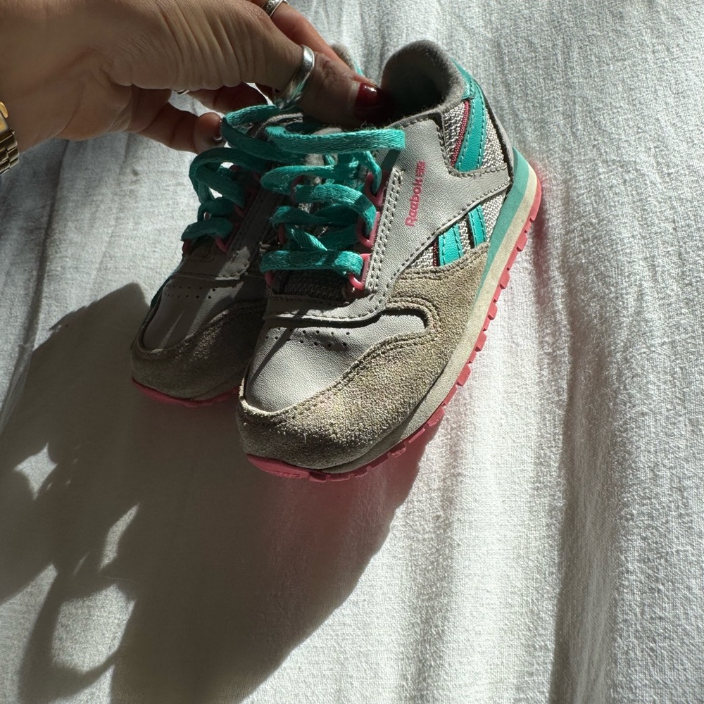 Reebok Toddler Sneakers in Gray and Turquoise